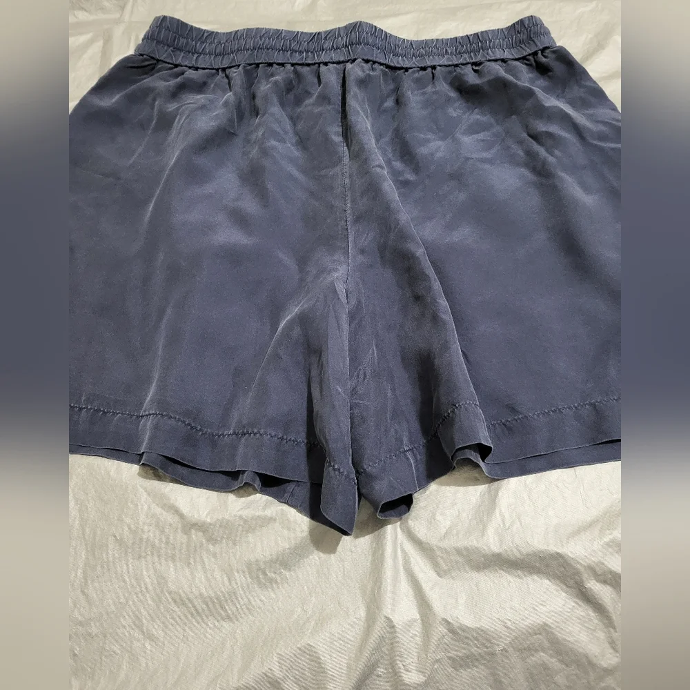 J. Crew Silk Navy High-Waist Pull-On Shorts